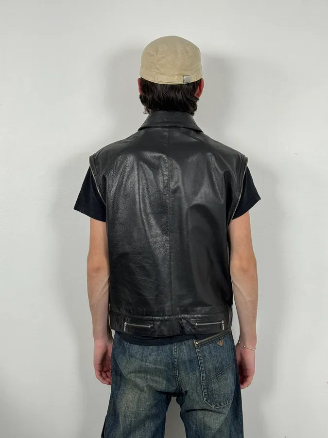 2000s Versace Michael Jackson Multi-Zip Black Leather Jacket cpSwrRn 6