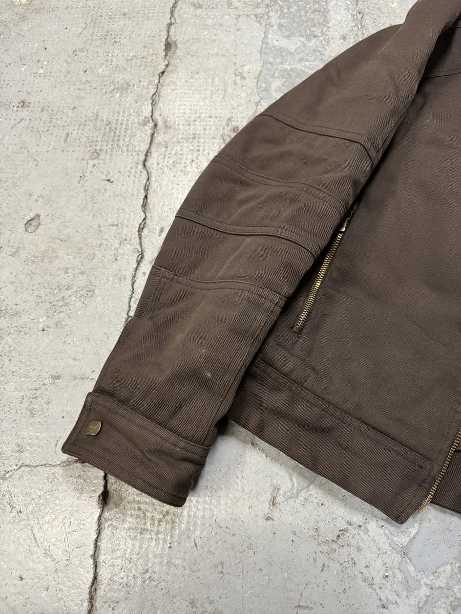 2000s Versace Minimalist Zip Brown Jacket euNYxYW 4