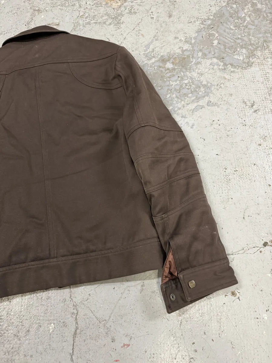 2000s Versace Minimalist Zip Brown Jacket euNYxYW 6