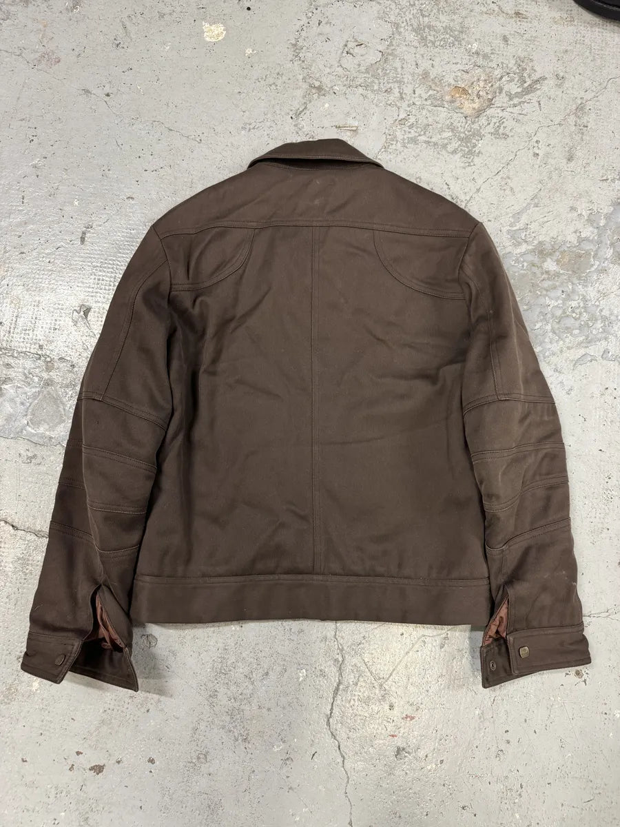 2000s Versace Minimalist Zip Brown Jacket euNYxYW 7