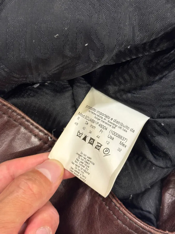 2000s Versace Napoleon Brown Leather Jacket fSqcxbx 7