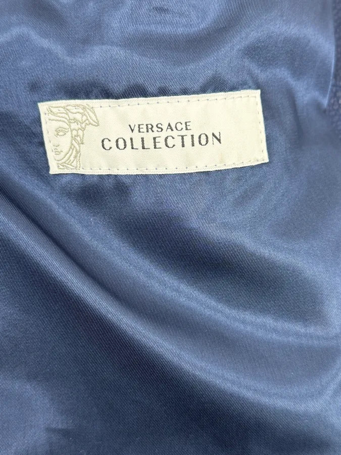 2000s Versace Navy Biker Leather Jacket kMfvuCF 13