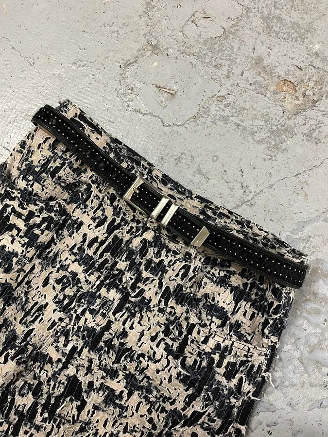 2000s Versace Pony Hair Studded Black Leather Belt kLHhZSZ 1