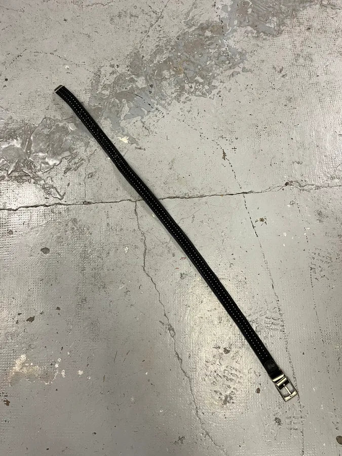 2000s Versace Pony Hair Studded Black Leather Belt kLHhZSZ 6