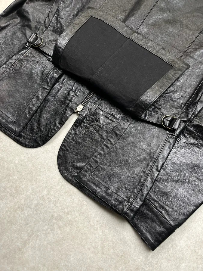 2000s Versace Premium Black Leather Blazer Jacket eYDFnYw 8