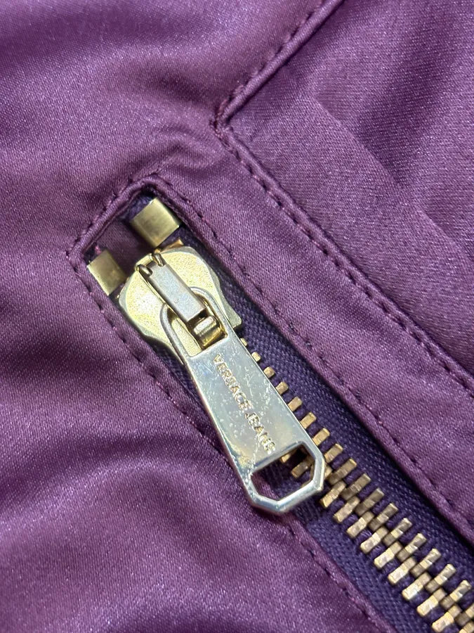 2000s Versace Red Bordeaux Hooded Bomber Jacket rwkiVON 10