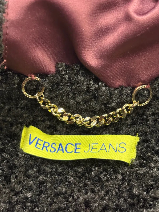 2000s Versace Red Bordeaux Hooded Bomber Jacket rwkiVON 9