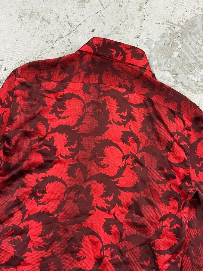 2000s Versace Red Floral Royal Shirt fJSWxVo 5