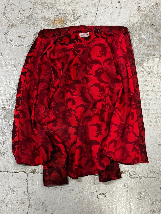 2000s Versace Red Floral Royal Shirt fJSWxVo 6