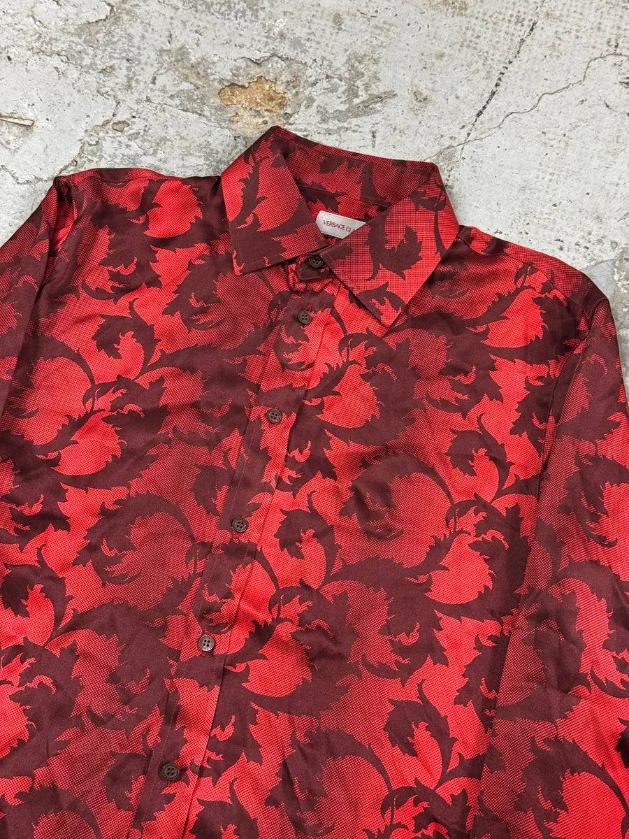2000s Versace Red Floral Royal Shirt fJSWxVo 4