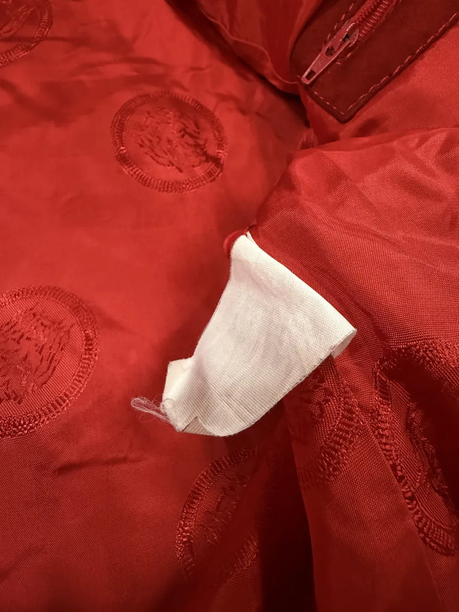 2000s Versace Red Leather Bomber Jacket xKVhtHz 9