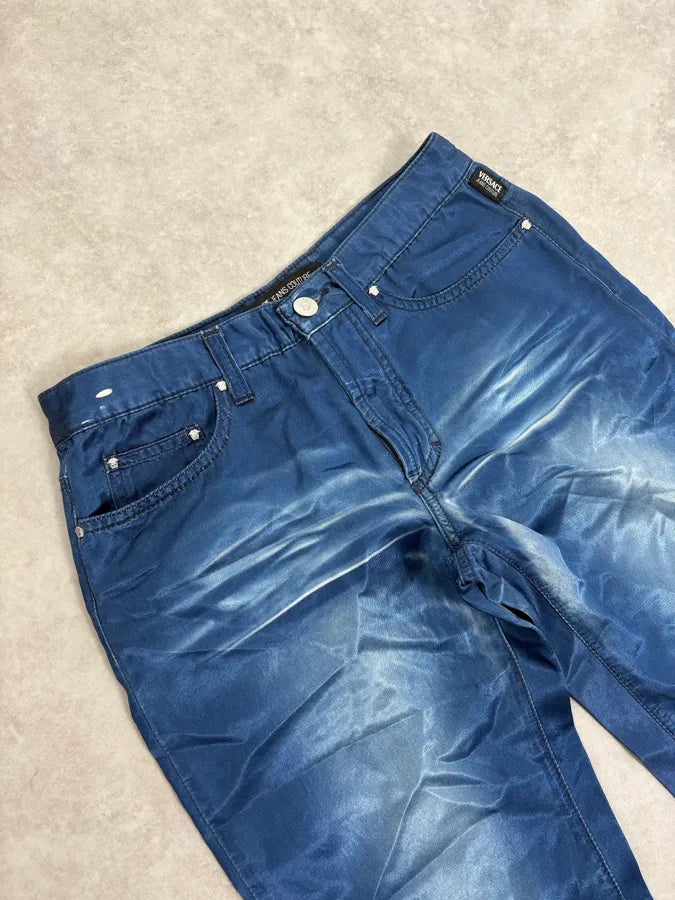 2000s Versace Royal Blue Faded Pants nReayIc 5