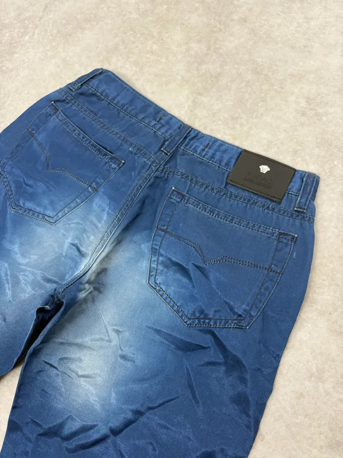 2000s Versace Royal Blue Faded Pants nReayIc 7
