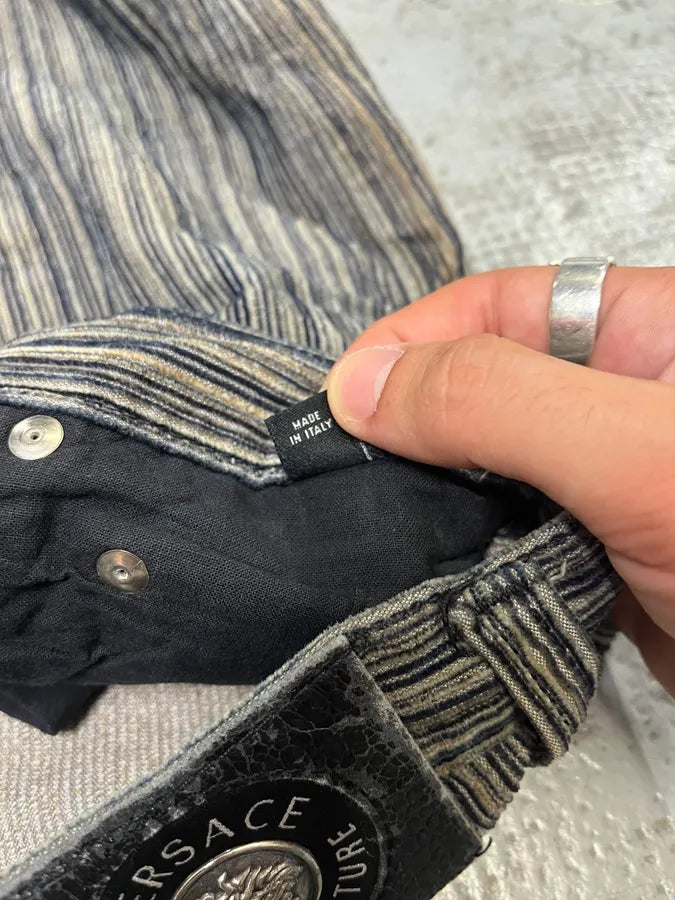 2000s Versace Stripes Grey Pants fFeTfFI 14