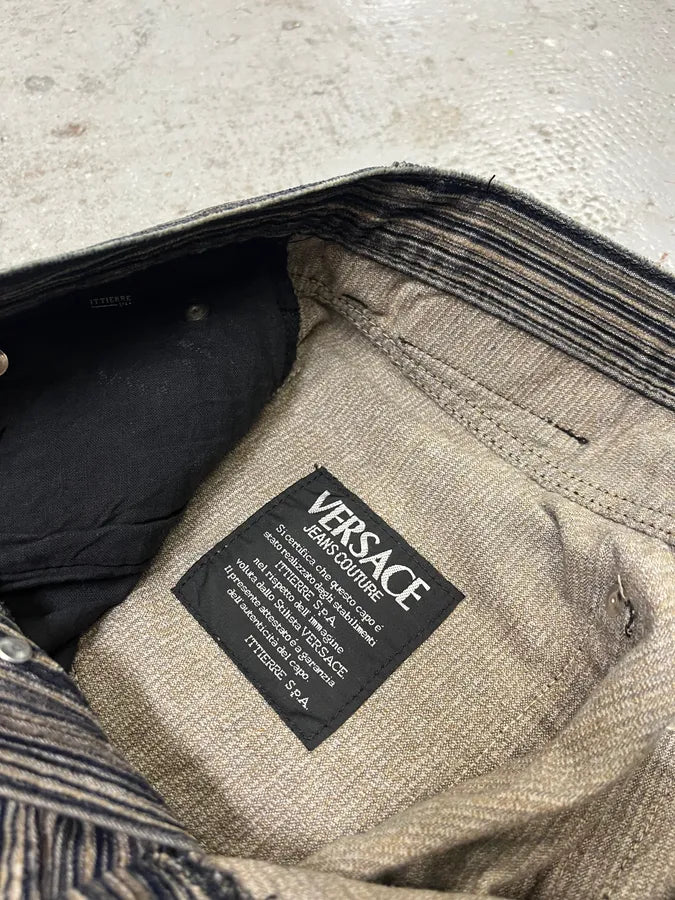 2000s Versace Stripes Grey Pants fFeTfFI 15