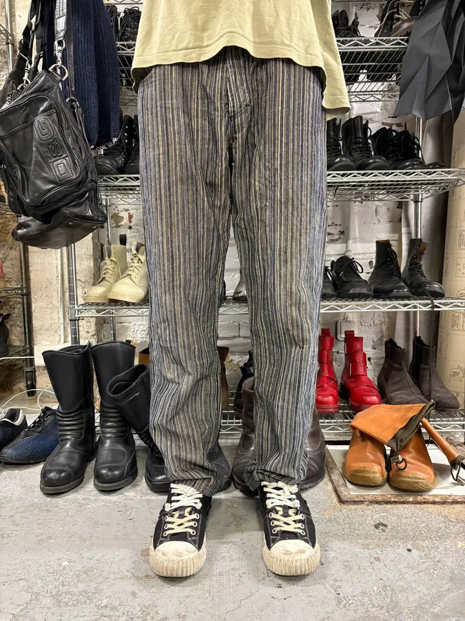 2000s Versace Stripes Grey Pants fFeTfFI 2