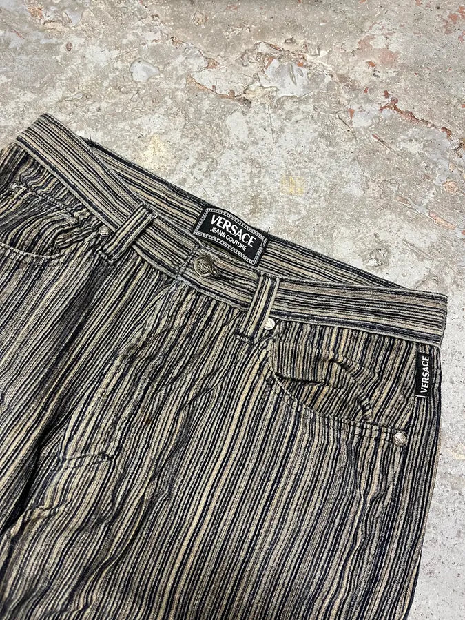 2000s Versace Stripes Grey Pants fFeTfFI 5