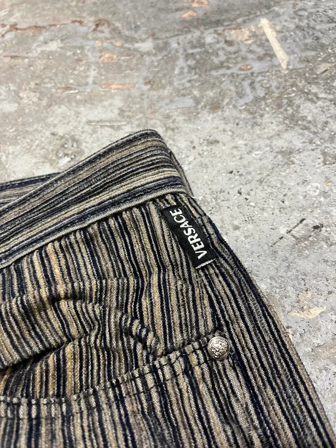 2000s Versace Stripes Grey Pants fFeTfFI 6