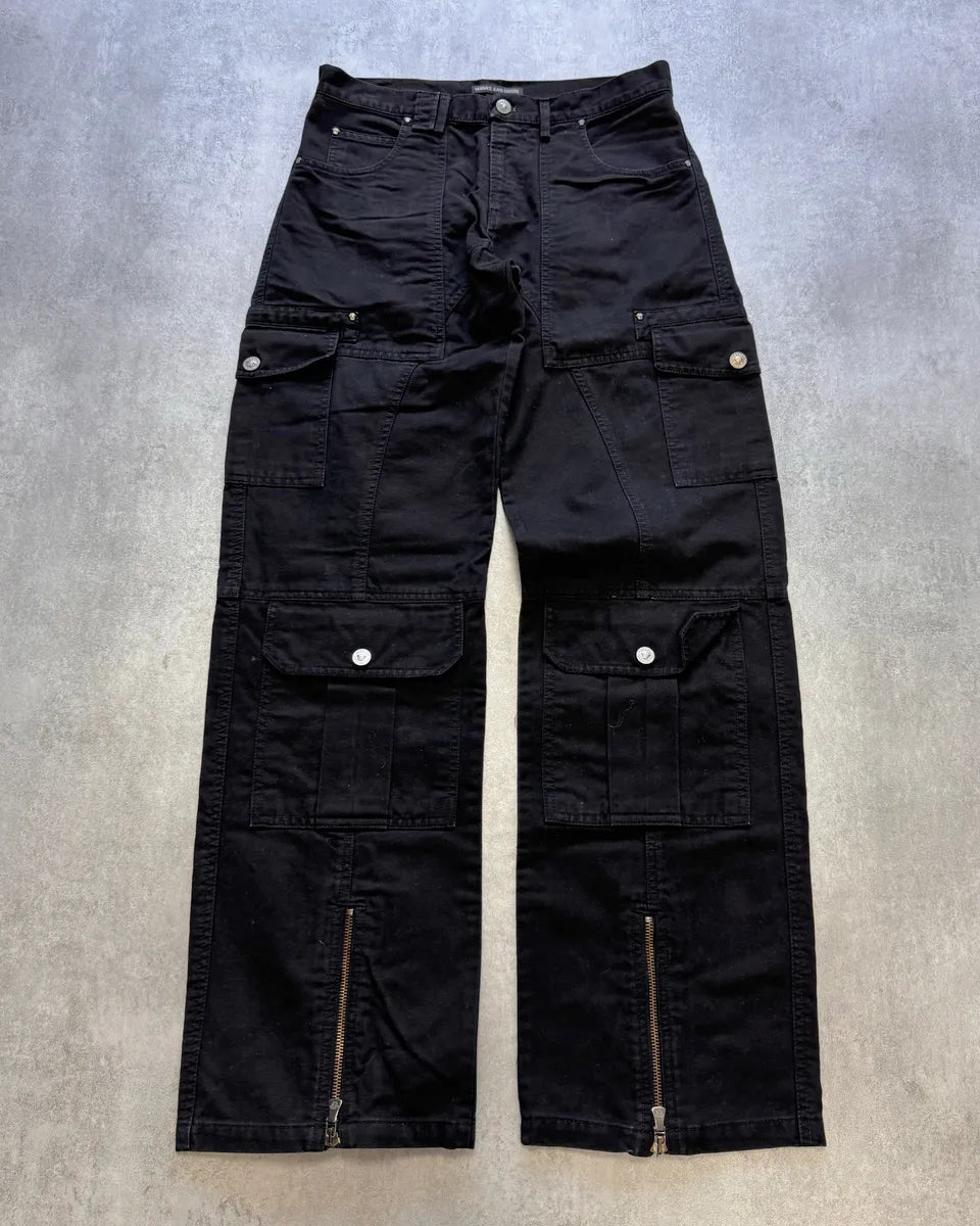 AW2003 Versace Utility Black Cargo Pants RBiDlJI 0