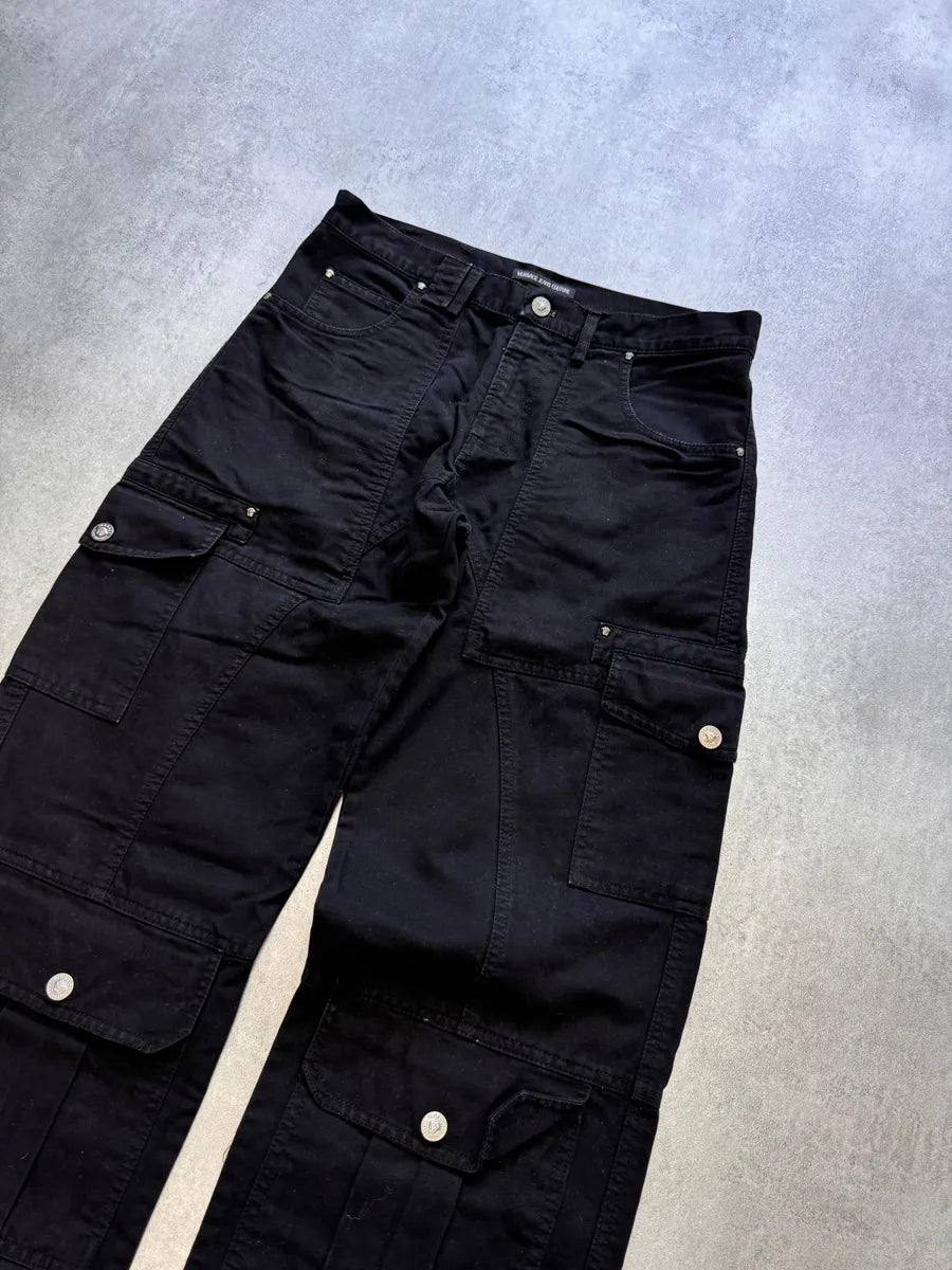 AW2003 Versace Utility Black Cargo Pants RBiDlJI 4