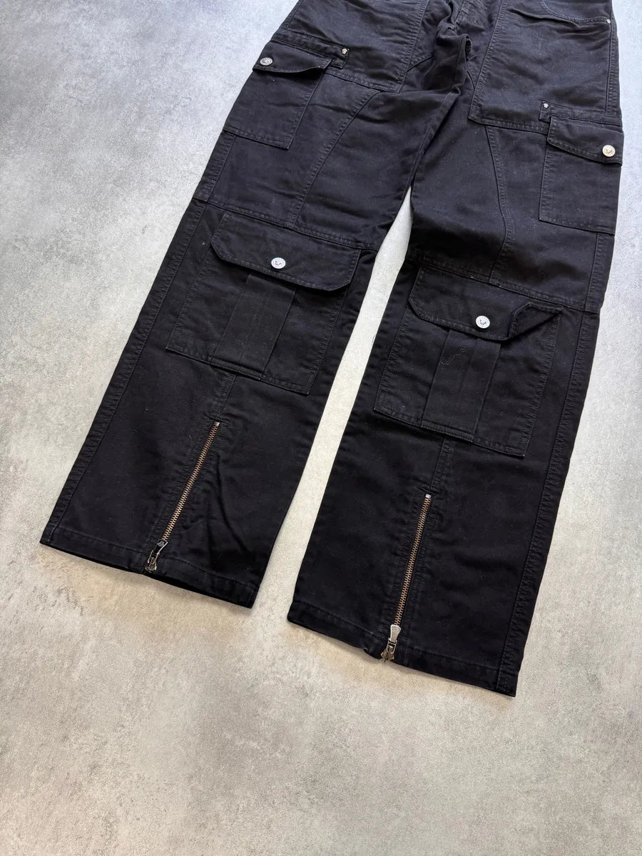 AW2003 Versace Utility Black Cargo Pants RBiDlJI 5