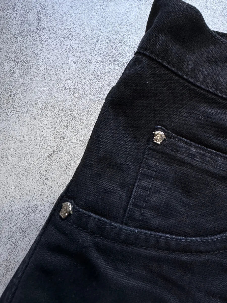 AW2003 Versace Utility Black Cargo Pants RBiDlJI 8