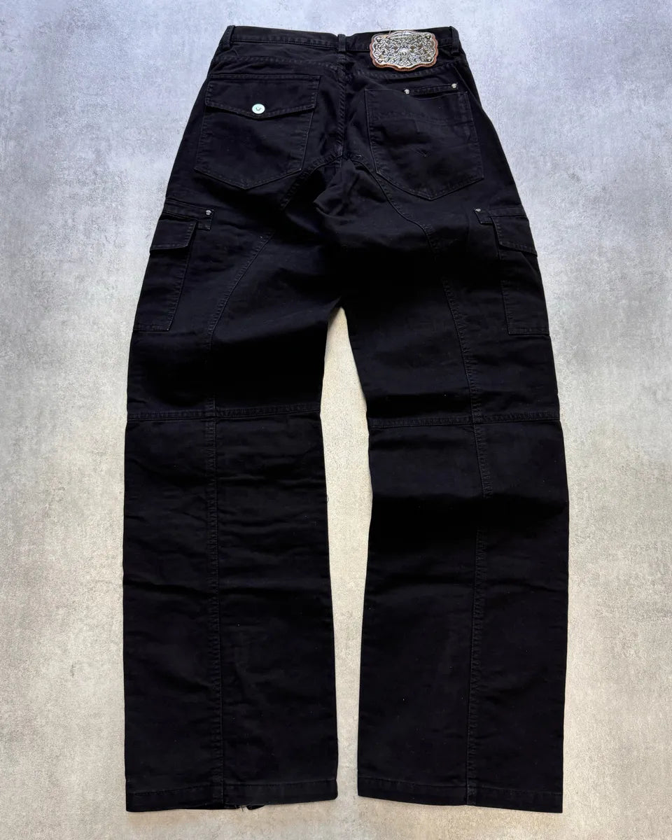 AW2003 Versace Utility Black Cargo Pants RBiDlJI 6
