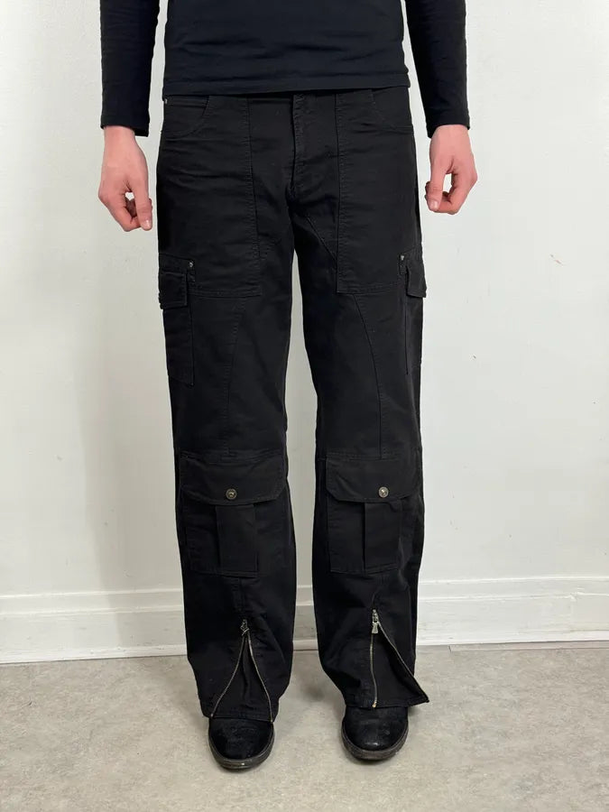AW2003 Versace Utility Black Cargo Pants RBiDlJI 1
