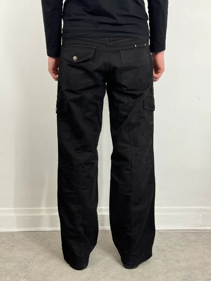 AW2003 Versace Utility Black Cargo Pants RBiDlJI 3