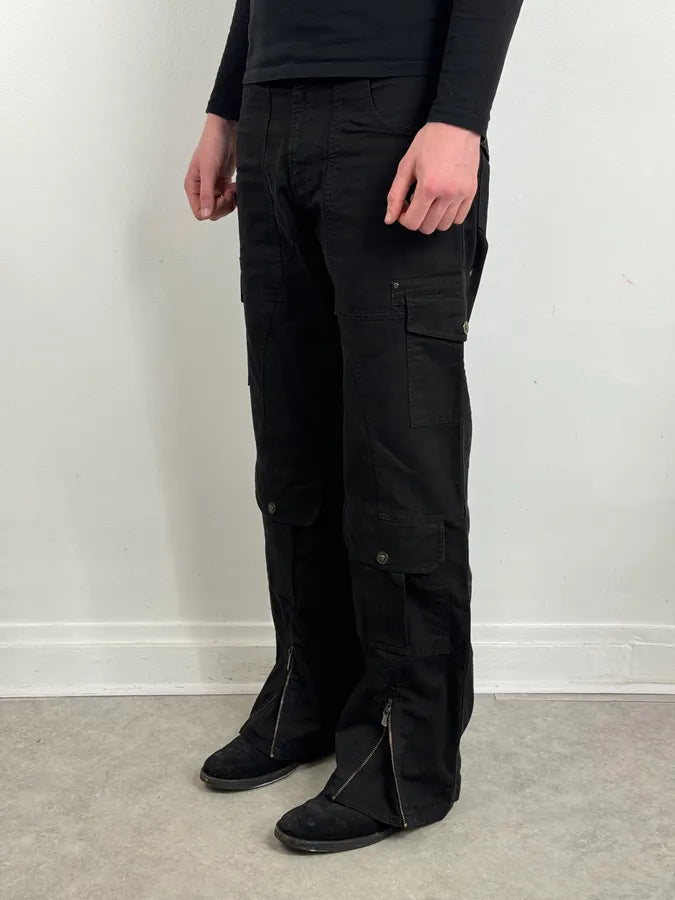 AW2003 Versace Utility Black Cargo Pants RBiDlJI 2