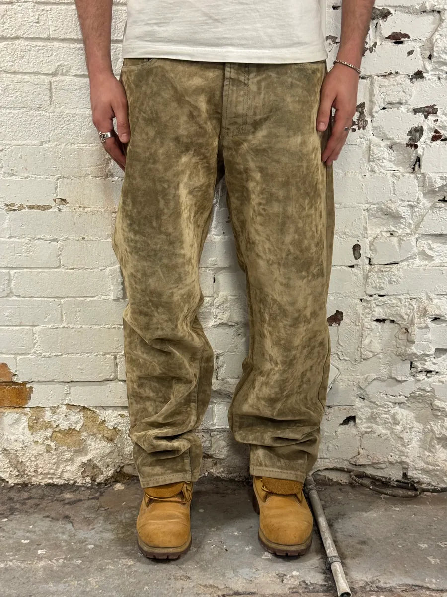 2000s Versace Velvet Beige Pants JaMIUCj 1