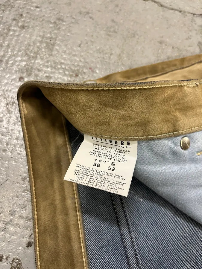 2000s Versace Velvet Beige Pants JaMIUCj 12