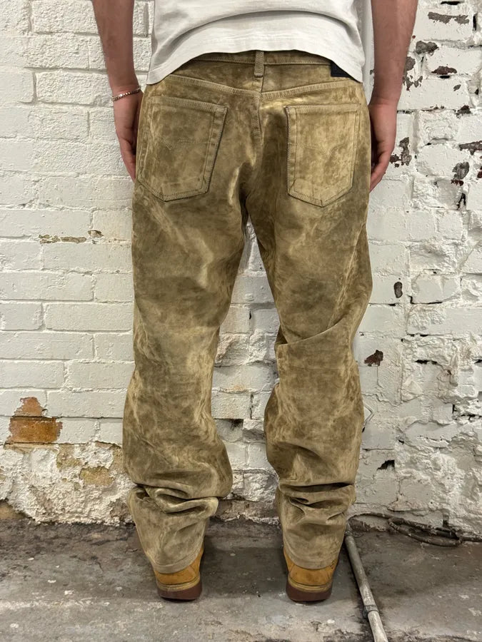 2000s Versace Velvet Beige Pants JaMIUCj 3