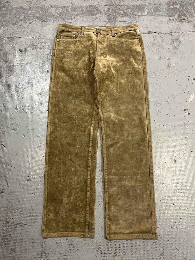 2000s Versace Velvet Beige Pants JaMIUCj 4