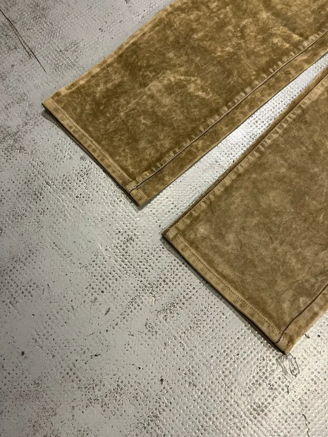 2000s Versace Velvet Beige Pants JaMIUCj 6