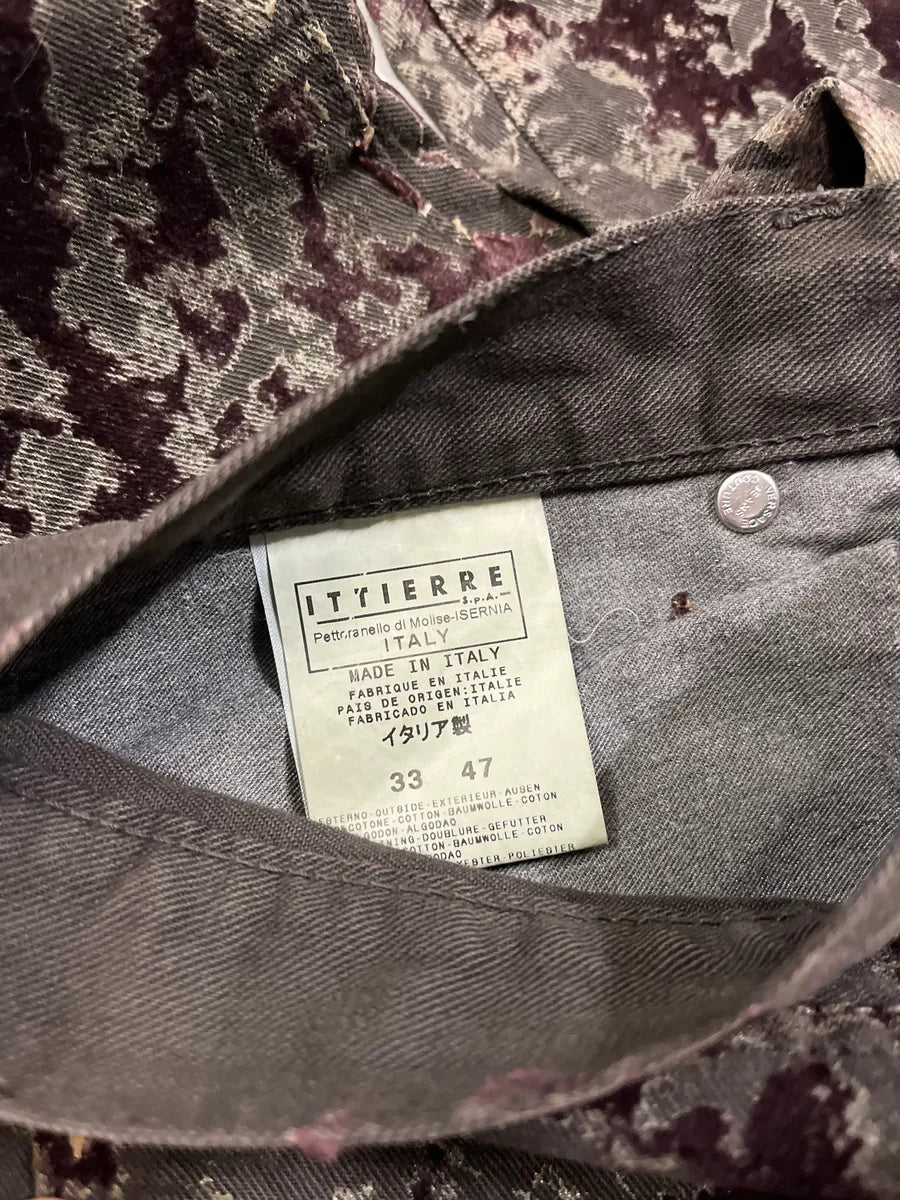 2000s Versace Velvet Dark Relief Blood Pants (S) 11