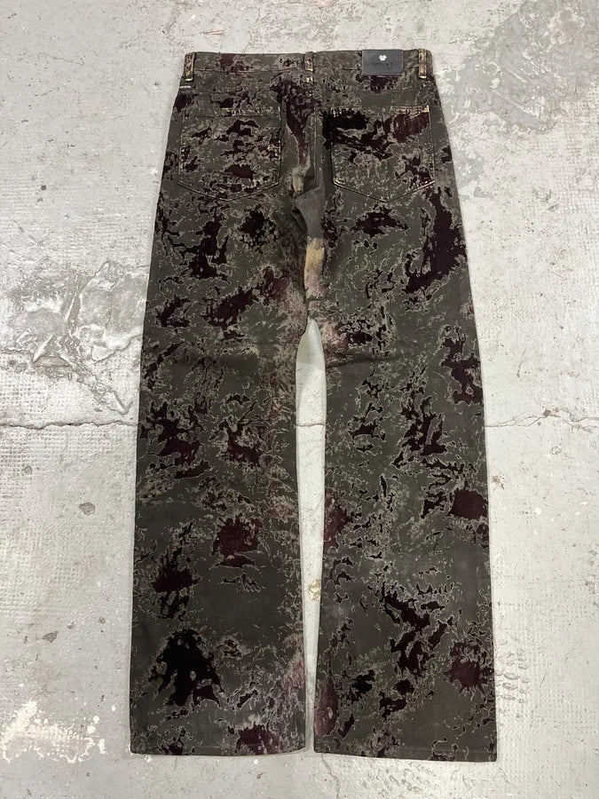 2000s Versace Velvet Dark Relief Blood Pants (S) 4