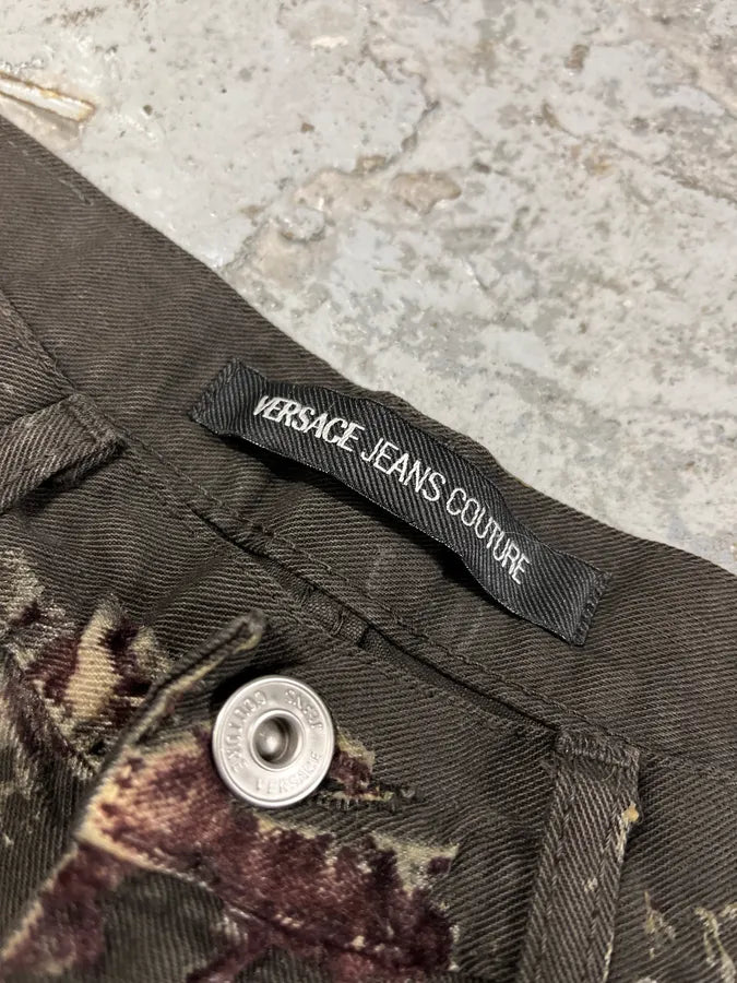 2000s Versace Velvet Dark Relief Blood Pants (S) 8