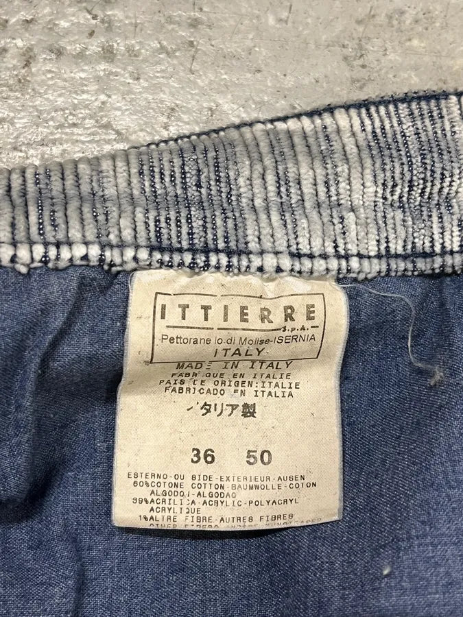 AW2005 Versace White & Blue Irregular Corduroy Pants IUyNtQi 12