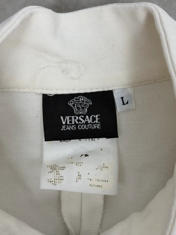2000s Versace White Laced Multi Zip Jacket  mosnUgC 9
