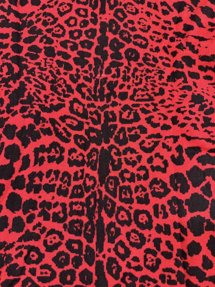 2000s Versace Zebra Leopard Red Longsleeves Sweater KdNNQep 5