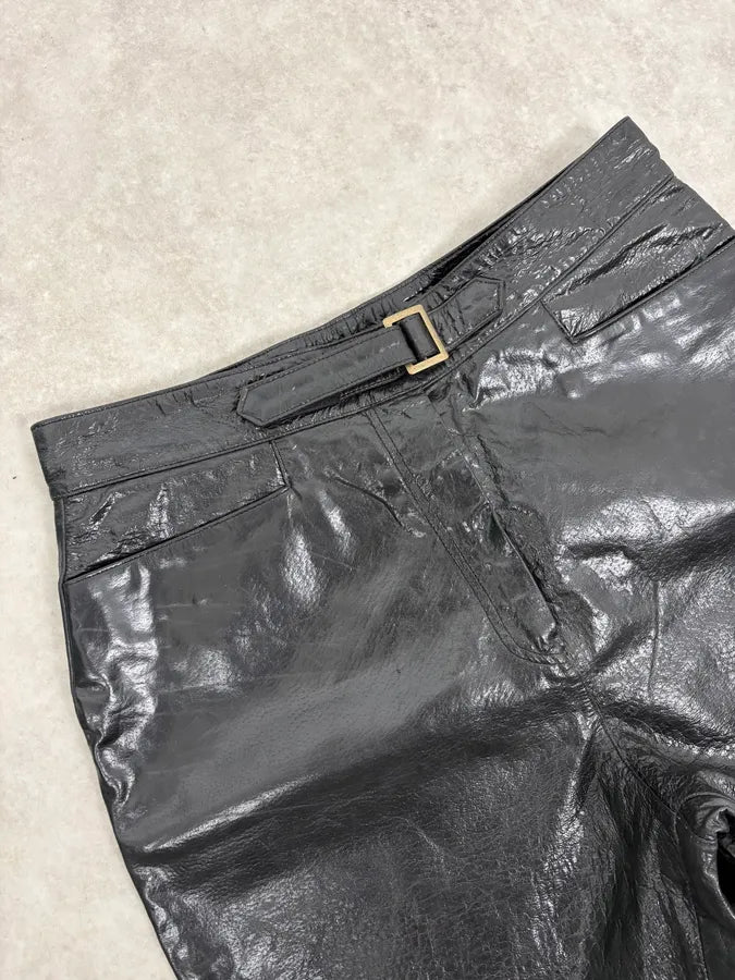 2000s Vintage Artisanal Belted Leather Pants  ccewBCY 5