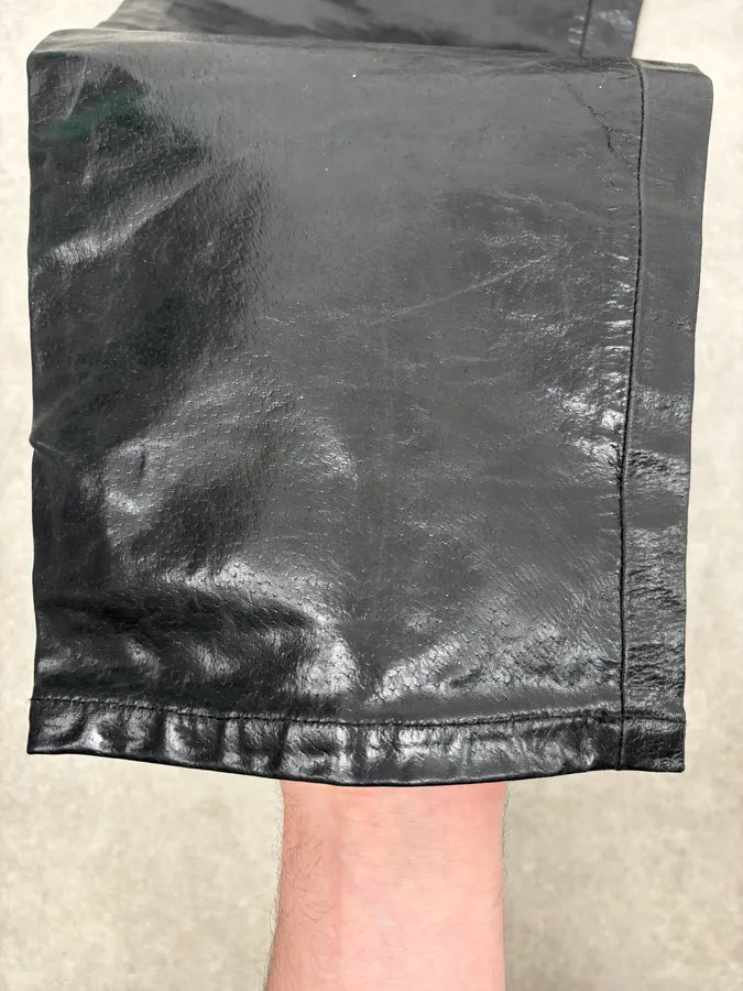 2000s Vintage Artisanal Belted Leather Pants  ccewBCY 7