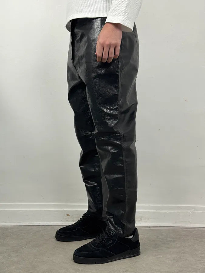 2000s Vintage Artisanal Belted Leather Pants  ccewBCY 2