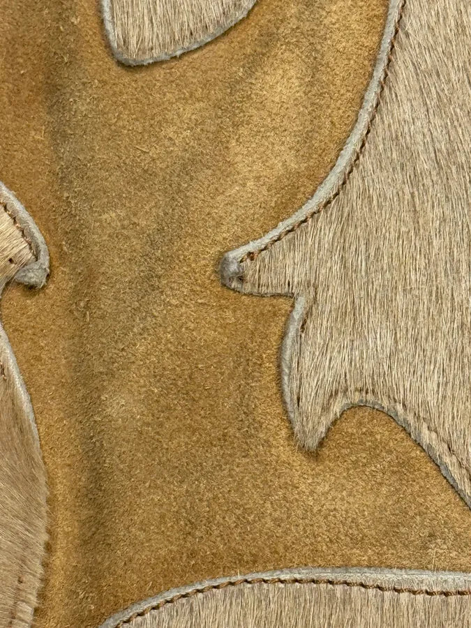 2000s Vintage Beige Suede Leather Handle Bag UxGSCsA 4