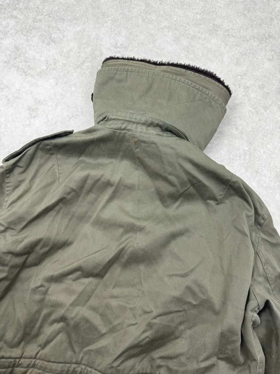 1950s French Khaki Aviator Shearling Jacket wTgmqFO 7