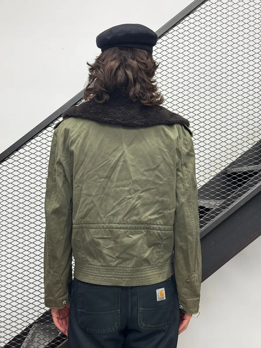 1950s French Khaki Aviator Shearling Jacket wTgmqFO 3