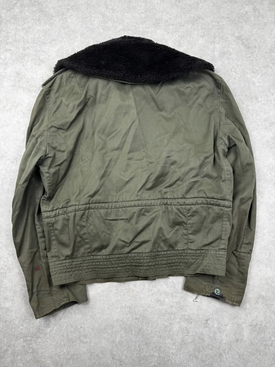 1950s French Khaki Aviator Shearling Jacket wTgmqFO 6