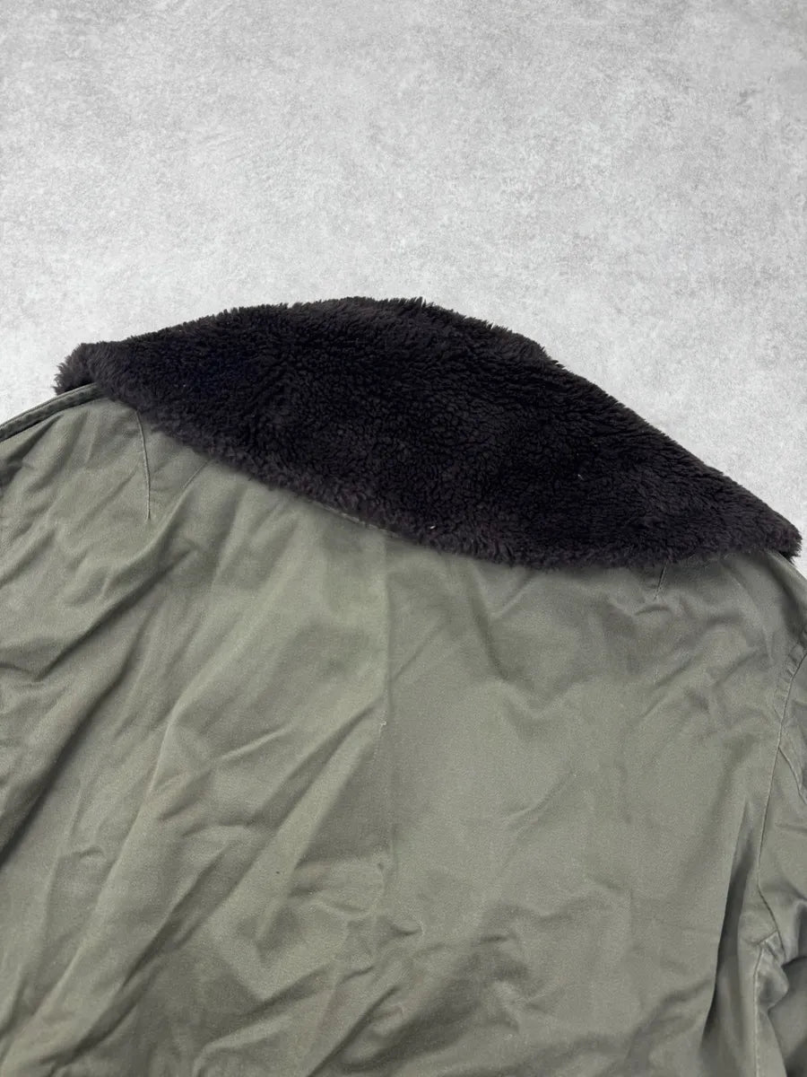 1950s French Khaki Aviator Shearling Jacket wTgmqFO 8