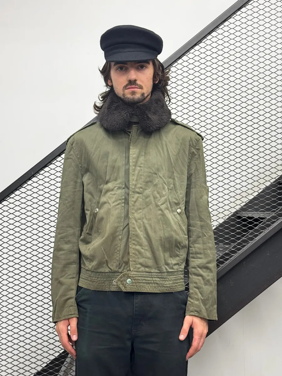 1950s French Khaki Aviator Shearling Jacket wTgmqFO 2